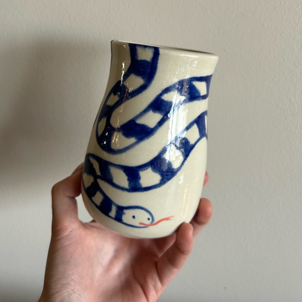 Handmade Ceramic Snake Vase